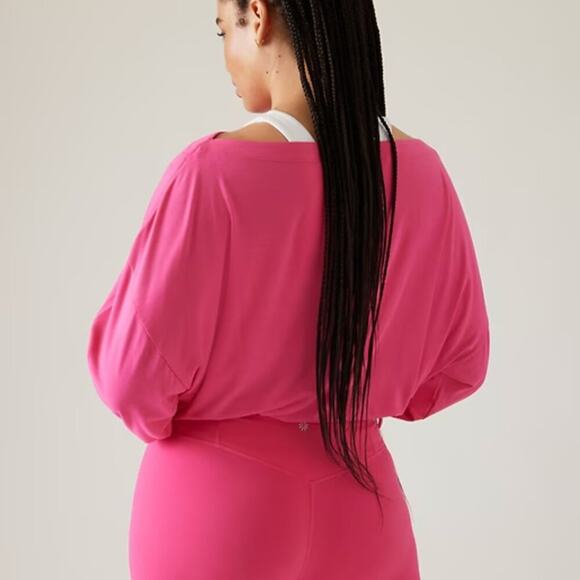 Athleta Cool Down Top In Tulip Pink Size XL NWT - Picture 4 of 8